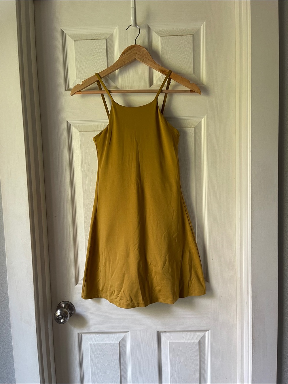 Girlfriend Collective Minimalist Mustard Yellow Athletic Dress